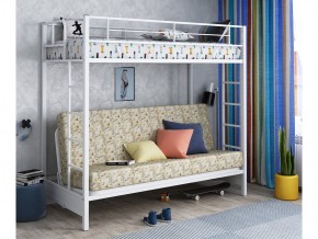 Двухъярусная кровать с диваном Мадлен белая-пифагор в Осе - osa.magazinmebel.ru | фото