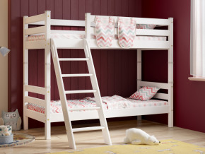 Двухъярусная кровать Соня вариант 10 с наклонной лестницей белая в Осе - osa.magazinmebel.ru | фото