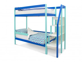 Двухъярусная кровать Svogen с бортиком мятно-синий в Осе - osa.magazinmebel.ru | фото - изображение 1