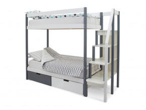 Двухъярусная кровать Svogen с ящиками графит-белый в Осе - osa.magazinmebel.ru | фото - изображение 1