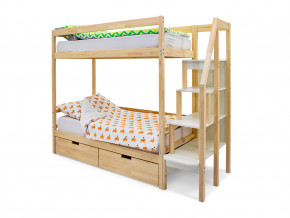 Двухъярусная кровать Svogen с ящиками натура без покрытия в Осе - osa.magazinmebel.ru | фото