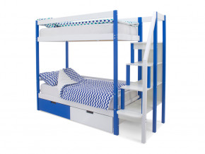 Двухъярусная кровать Svogen с ящиками сине-белый в Осе - osa.magazinmebel.ru | фото