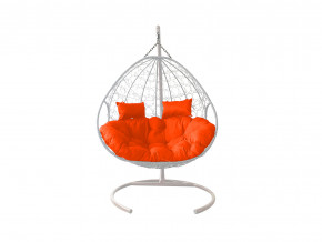 Кокон Для двоих с ротангом оранжевая подушка в Осе - osa.magazinmebel.ru | фото - изображение 1