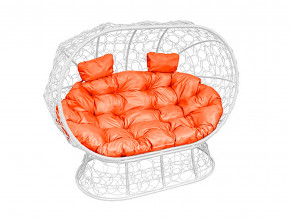 Кокон Лежебока на подставке с ротангом оранжевая подушка в Осе - osa.magazinmebel.ru | фото - изображение 1