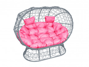 Кокон Лежебока на подставке с ротангом розовая подушка в Осе - osa.magazinmebel.ru | фото