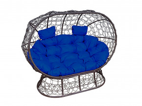 Кокон Лежебока на подставке с ротангом синяя подушка в Осе - osa.magazinmebel.ru | фото - изображение 1