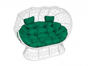 Кокон Лежебока на подставке с ротангом зелёная подушка в Осе - osa.magazinmebel.ru | фото - изображение 1