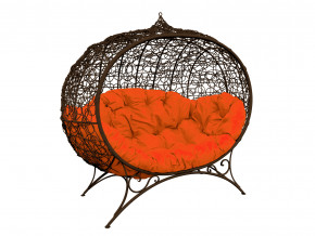 Кокон Улей на ножках с ротангом оранжевая подушка в Осе - osa.magazinmebel.ru | фото - изображение 1