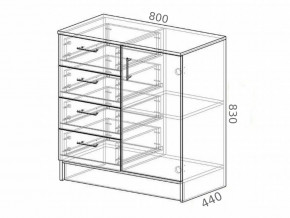 Комод К800-1Д ЛДСП ясень шимо в Осе - osa.magazinmebel.ru | фото - изображение 2