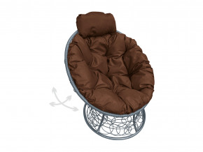 Кресло Папасан мини пружинка с ротангом коричневая подушка в Осе - osa.magazinmebel.ru | фото - изображение 1