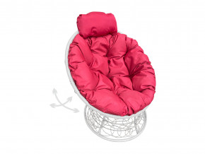 Кресло Папасан мини пружинка с ротангом красная подушка в Осе - osa.magazinmebel.ru | фото - изображение 1