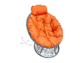 Кресло Папасан мини пружинка с ротангом оранжевая подушка в Осе - osa.magazinmebel.ru | фото