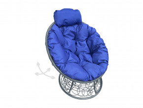 Кресло Папасан мини пружинка с ротангом синяя подушка в Осе - osa.magazinmebel.ru | фото