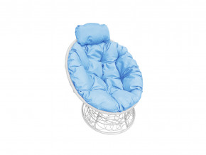 Кресло Папасан мини с ротангом голубая подушка в Осе - osa.magazinmebel.ru | фото