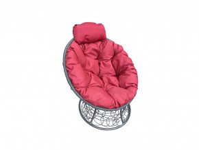 Кресло Папасан мини с ротангом красная подушка в Осе - osa.magazinmebel.ru | фото - изображение 1