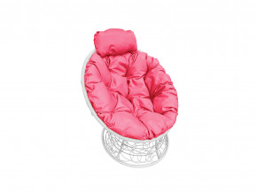 Кресло Папасан мини с ротангом розовая подушка в Осе - osa.magazinmebel.ru | фото - изображение 1