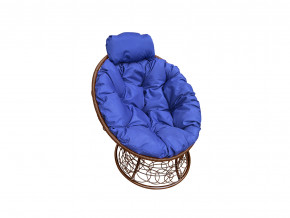 Кресло Папасан мини с ротангом синяя подушка в Осе - osa.magazinmebel.ru | фото