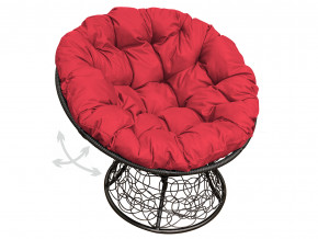Кресло Папасан пружинка с ротангом красная подушка в Осе - osa.magazinmebel.ru | фото