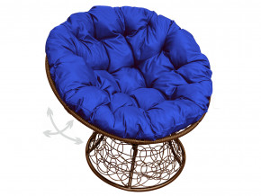 Кресло Папасан пружинка с ротангом синяя подушка в Осе - osa.magazinmebel.ru | фото
