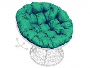 Кресло Папасан пружинка с ротангом зелёная подушка в Осе - osa.magazinmebel.ru | фото