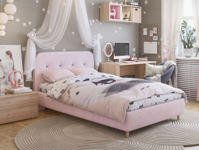 Кровать 1200 Лео велюр нежно-розовый в Осе - osa.magazinmebel.ru | фото - изображение 4