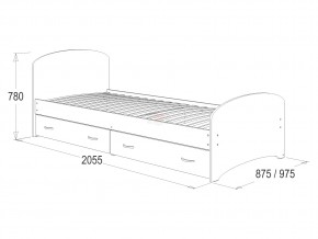 Кровать-6 одинарная с 2-мя ящиками 800*2000 млечный дуб в Осе - osa.magazinmebel.ru | фото - изображение 2