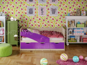 Кровать Бабочки 1600 Фиолетовый металлик в Осе - osa.magazinmebel.ru | фото