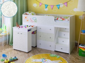 Кровать чердак Малыш 70х160 белый с фасадом для рисования феритейл в Осе - osa.magazinmebel.ru | фото - изображение 1