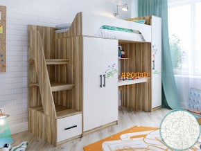 Кровать чердак Тея с пеналом с фасадом для рисования феритейл в Осе - osa.magazinmebel.ru | фото
