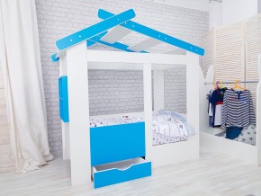 Кровать детская Теремок с ящиком лазурь в Осе - osa.magazinmebel.ru | фото - изображение 1