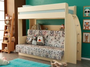 Кровать-диван двухярусная Омега 17 млечный дуб в Осе - osa.magazinmebel.ru | фото