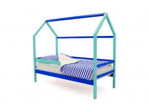 Кровать-домик Svogen с бортиком мятно-синий в Осе - osa.magazinmebel.ru | фото - изображение 1