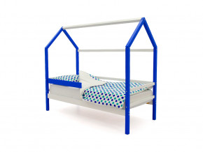 Кровать-домик Svogen с бортиком сине-белый в Осе - osa.magazinmebel.ru | фото - изображение 1