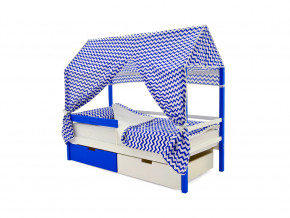 Кровать-домик Svogen с ящиками и бортиком сине-белый в Осе - osa.magazinmebel.ru | фото - изображение 4