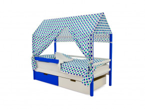 Кровать-домик Svogen с ящиками и бортиком сине-белый в Осе - osa.magazinmebel.ru | фото - изображение 5