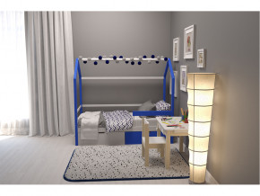 Кровать-домик Svogen с ящиками и бортиком сине-белый в Осе - osa.magazinmebel.ru | фото - изображение 6