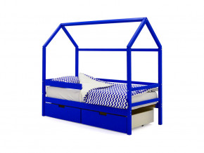 Кровать-домик Svogen с ящиками и бортиком синий в Осе - osa.magazinmebel.ru | фото - изображение 1