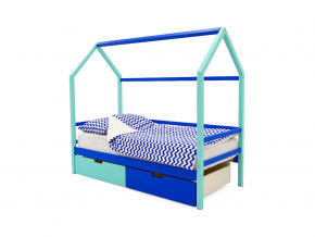 Кровать-домик Svogen с ящиками мятно-синий в Осе - osa.magazinmebel.ru | фото - изображение 1