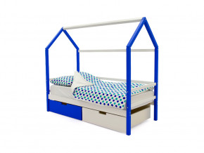 Кровать-домик Svogen с ящиками сине-белый в Осе - osa.magazinmebel.ru | фото