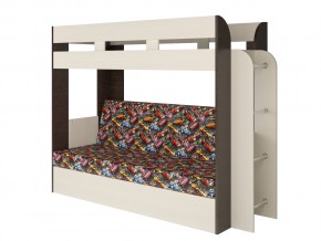 Кровать двухъярусная Карамель 75 венге ткань машинки в Осе - osa.magazinmebel.ru | фото - изображение 1