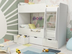 Кровать двухъярусная Малыш двойняшка белый феритейл в Осе - osa.magazinmebel.ru | фото - изображение 1