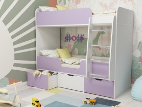 Кровать двухъярусная Малыш двойняшка белый-ирис в Осе - osa.magazinmebel.ru | фото - изображение 1