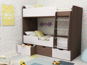 Кровать двухъярусная Малыш двойняшка бодега-белый в Осе - osa.magazinmebel.ru | фото