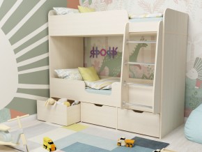 Кровать двухъярусная Малыш двойняшка дуб молочный в Осе - osa.magazinmebel.ru | фото
