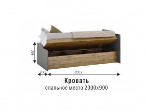 Кровать Харви белый/вотан в Осе - osa.magazinmebel.ru | фото - изображение 3