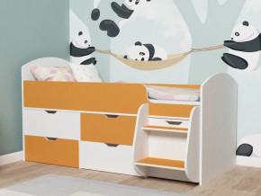 Кровать Малыш-7 белое дерево-оранжевый в Осе - osa.magazinmebel.ru | фото