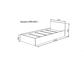 Кровать Мори КРМ 900.1 графит в Осе - osa.magazinmebel.ru | фото - изображение 2