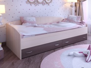 Кровать с выкатными ящиками Дуб молочный-Бодего в Осе - osa.magazinmebel.ru | фото