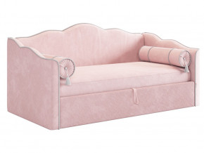 Кровать софа Лея 900 велюр нежно-розовый/галька в Осе - osa.magazinmebel.ru | фото