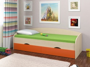 Кровать Соня 2 дуб молочный-оранжевый в Осе - osa.magazinmebel.ru | фото - изображение 1